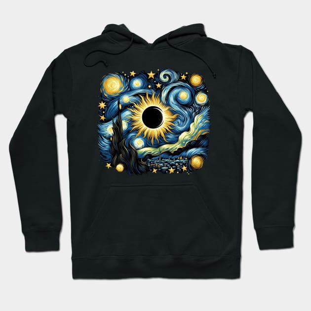 Eclipse Shirt 2024 Eclipse Tshirt Eclipse Shirt April 8 2024 Tee Eclipse 2024 Van Gogh Solar Eclipse Hoodie by HoosierDaddy